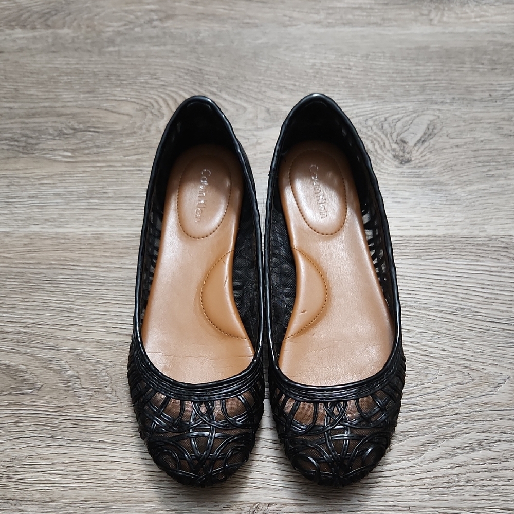 Calvin Klein Black Lace Flats